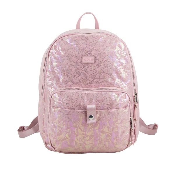 bodhi Handbags - ❌SOLD❌ Pink iridescent geometric print backpack